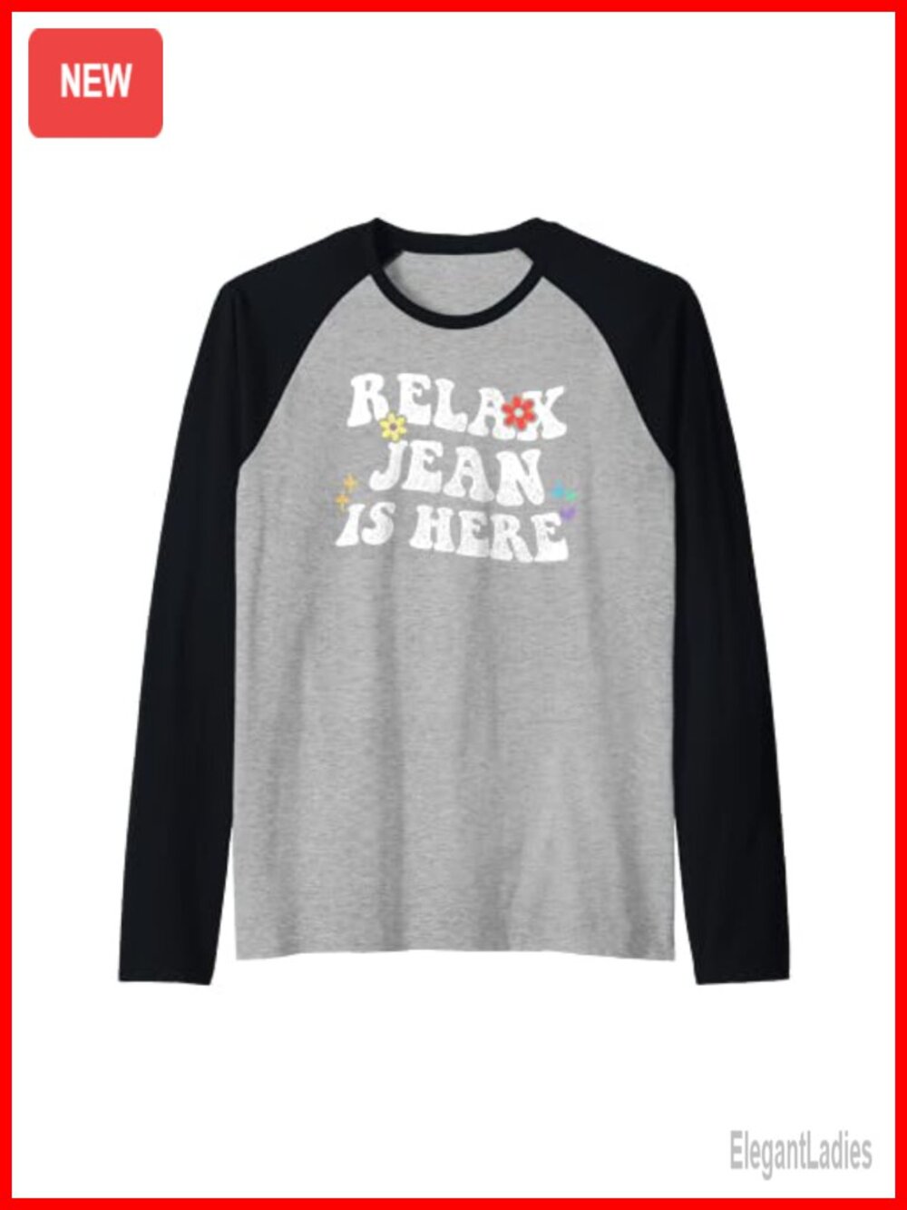 Funny Mom Name Jean Raglan Baseball Tee Floral Mothers Day Top